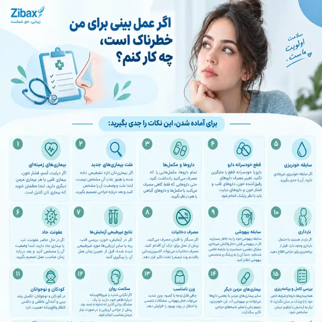 اگر عمل بینی برای من خطرناک است، چه کار کنم