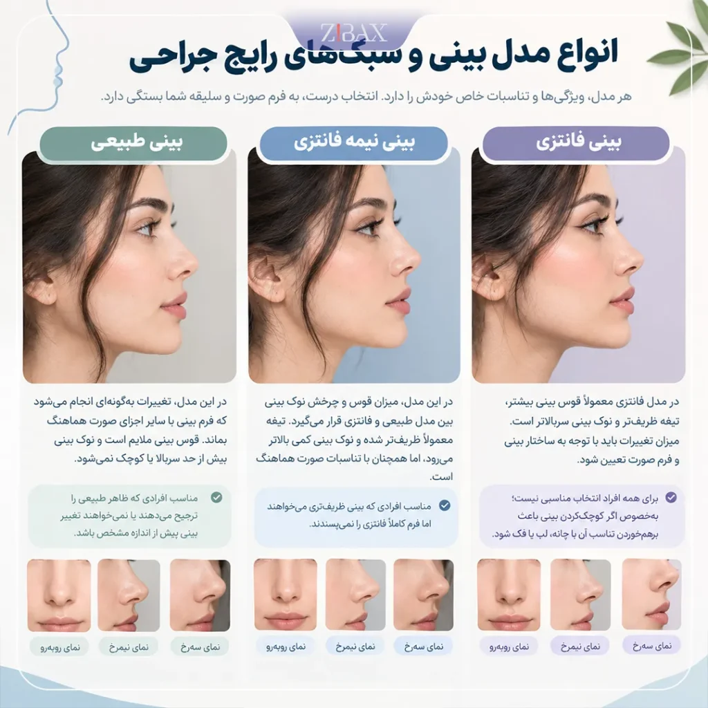 انواع مدل بینی