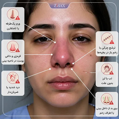 تفاوت ورم بینی و خطرناک بعد از عمل بینی