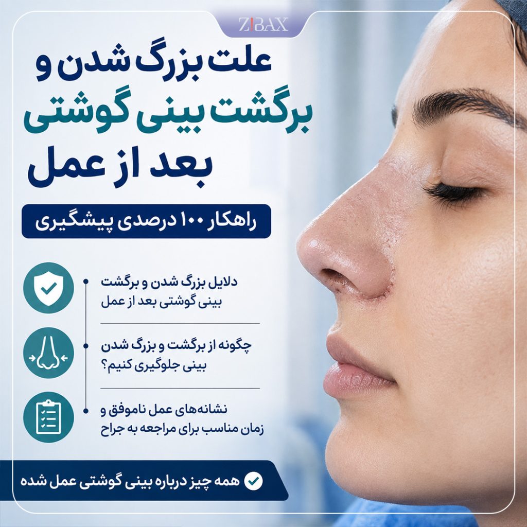 علت بزرگ شن بینی گوشتی بعد از عمل