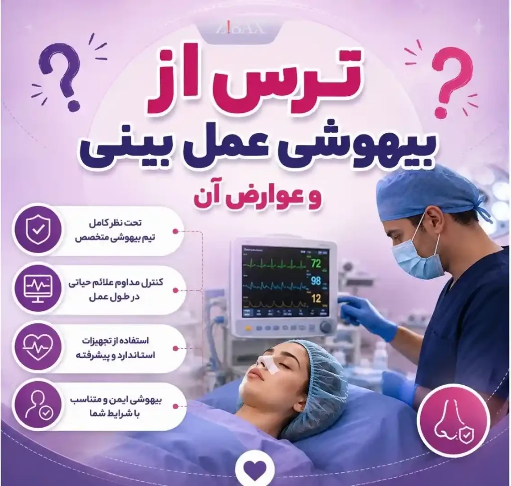 اینفوگرافی ترس از بیهوشی عمل بینی