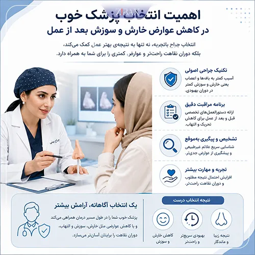 اهمیت انتخاب پزشک خوب در کاهش عوارض خارش و سوزش بعد از عمل